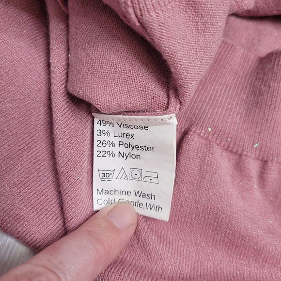 SHEIN CURVE sweater pink bow back sparkle plus size 4X - Picture 8 of 8